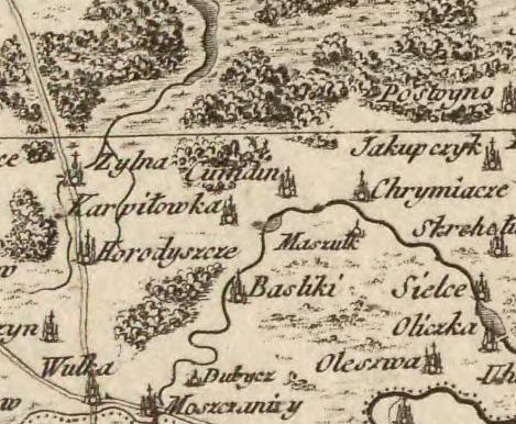 Цумань на мапі 1772 року.